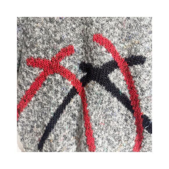 Jamie Bond Women Medium Vintage 80s Gray Confetti Sweater Cropped Abstract - Picture 2 of 6